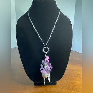 Necklace And Earrings. Paparazzi Purple and Silver Tone, NWT